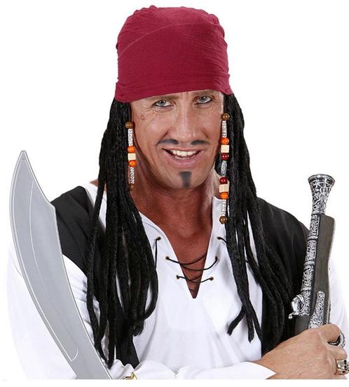 Piraten Pruik Carabisch Met Bandana, Hobby en Vrije tijd, Feestartikelen, Nieuw, Verzenden