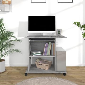 vidaXL Computerbureau 80x50x75 cm bewerkt hout grijs sonoma, Verzenden