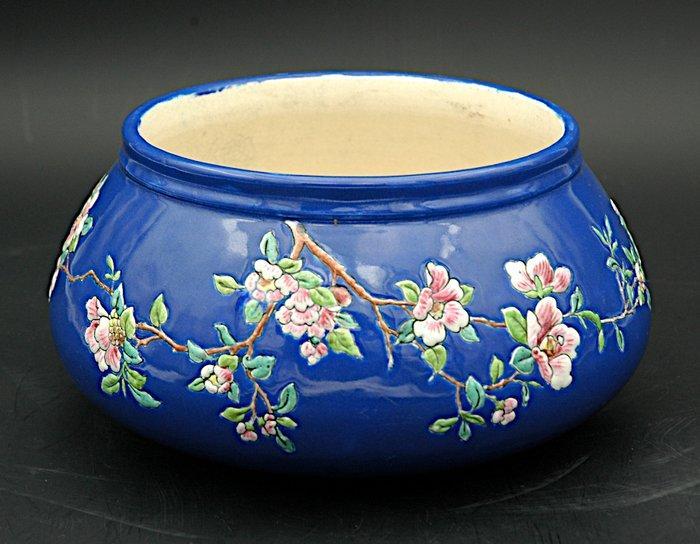 Eugène Victor COLLINOT - Jardinière - Faïence, Émail - Fin, Antiek en Kunst, Antiek | Glaswerk en Kristal