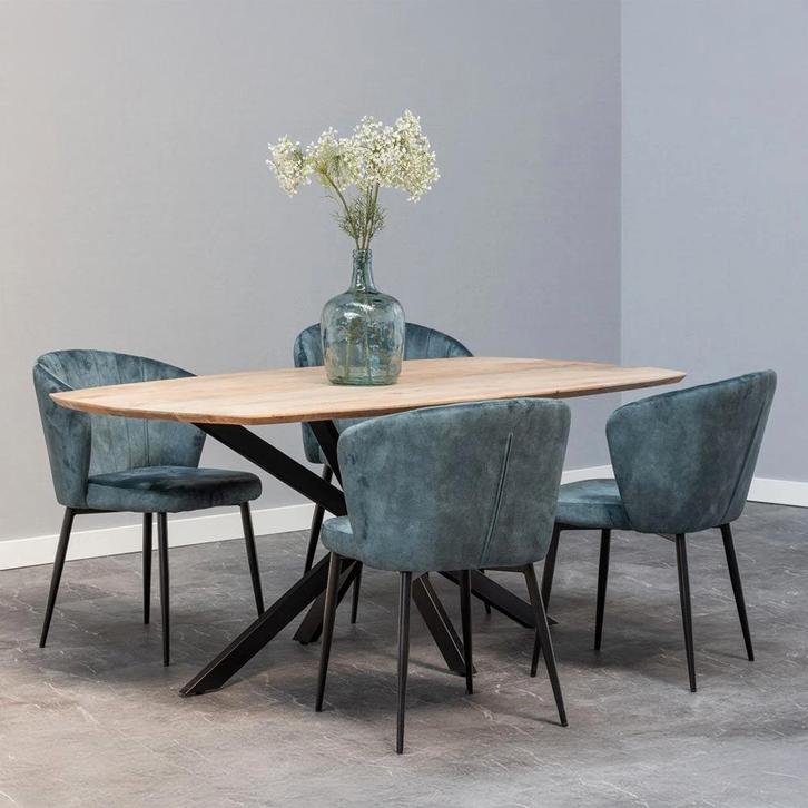 Mangohouten Eettafel Deens Ovaal Tess 160x90 cm (2,5 cm), Huis en Inrichting, Tafels | Eettafels, 100 tot 150 cm, 150 tot 200 cm