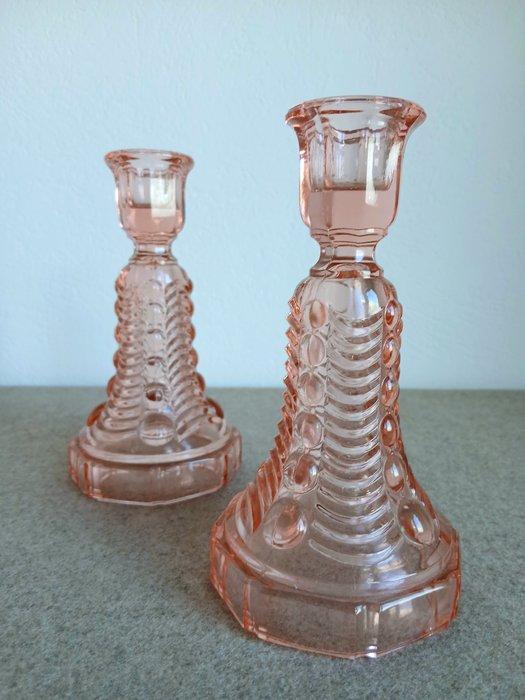 Val Saint Lambert - Charles Graffart - Kandelaar (2) - Glas, Antiek en Kunst, Curiosa en Brocante