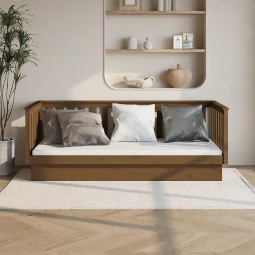 vidaXL Slaapbank 100 x 200 cm massief grenenhout honingbruin, Huis en Inrichting, Slaapkamer | Bedden, Nieuw, Verzenden
