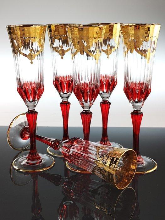 Champagne fluitje (6) - 24 kt goud - Met de hand, Antiek en Kunst, Antiek | Meubels | Tafels