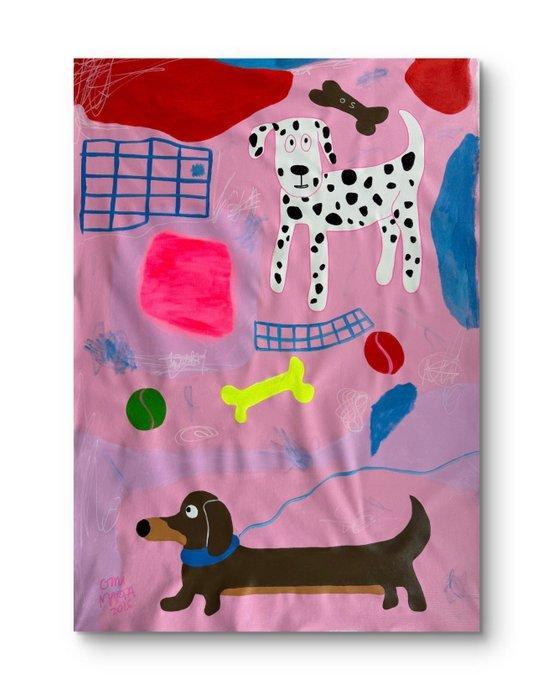 GINI MARTA - Dogs, Antiek en Kunst, Kunst | Schilderijen | Modern