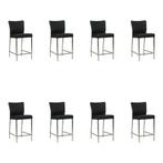 Set van 8 Leren barkrukken Revolt laag - Toledo Nero, Ophalen of Verzenden