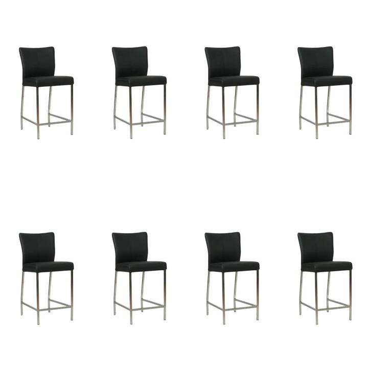 Set van 8 Leren barkrukken Revolt laag - Toledo Nero, Maison & Meubles, Tabourets de bar, Enlèvement ou Envoi