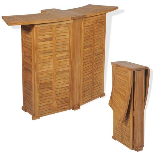 vidaXL Table pliable de bar 155x53x105 cm Bois de teck, Tuin en Terras, Tuinsets en Loungesets, Verzenden