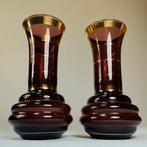 Doyen - Vaas (2) - Diep Bordeaux rood glas - Belgische Art, Antiek en Kunst