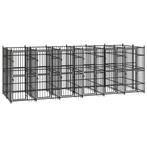 vidaXL Hondenkennel 11,06 m² staal, Dieren en Toebehoren, Verzenden, Nieuw
