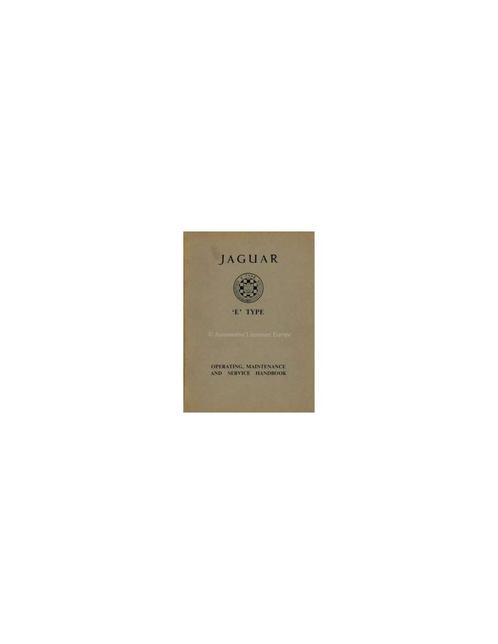 1964 JAGUAR E TYPE 3.8 INSTRUCTIEBOEK ENGELS, Auto diversen, Handleidingen en Instructieboekjes