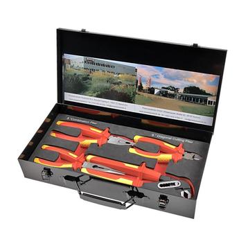 Geïsoleerde tangenset 4 delen in metalen opbergbox, Ophalen of Verzenden