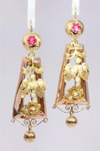 Oorbellen - 18 karaat Geel goud, Roségoud - Parel - Strass,, Nieuw