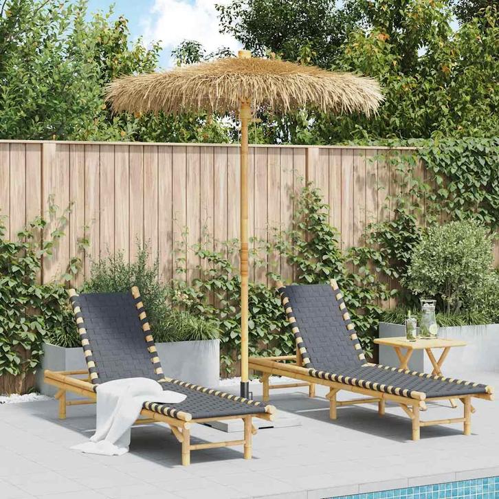 vidaXL Tiki Paraplu met Bananenblad Luifel 180 cm Bamboe, Jardin & Terrasse, Parasols, Envoi