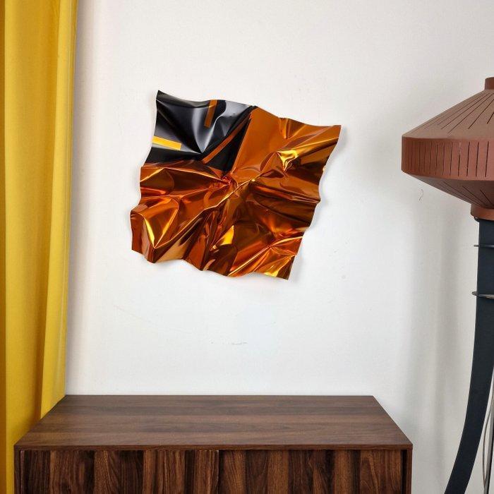 José Soler Art - Steel Silk. Orange and Black (Wall, Antiek en Kunst, Kunst | Designobjecten