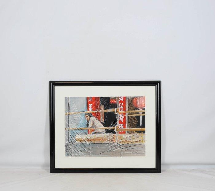 Louis Nagelkerke (1949) - Girl on balcony, Antiek en Kunst, Kunst | Designobjecten