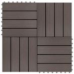 vidaXL Terrastegels 30x30 cm 1 m² HKC donkerbruin 11 st, Doe-het-zelf en Bouw, Verzenden, Nieuw
