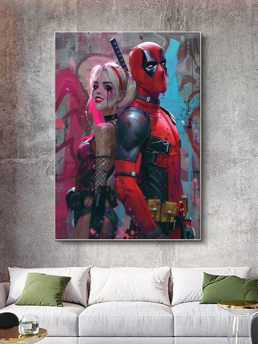 Shayer - Deadpool & Harley Quinn - XL - 60x80cm - !! 1/1 !!, Cd's en Dvd's, Dvd's | Tekenfilms en Animatie