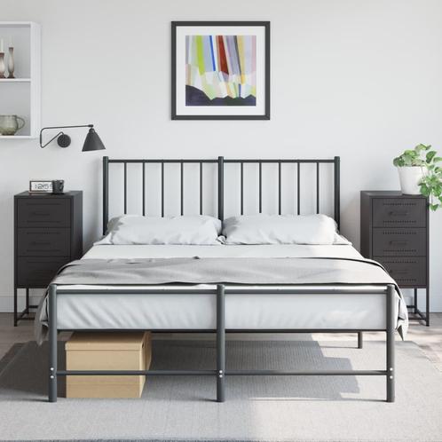 vidaXL Nachtkastjes 2 st 36x39x78 cm staal zwart, Huis en Inrichting, Slaapkamer | Nachtkastjes, Nieuw, Verzenden