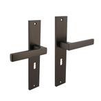 Deurklink Hera op rechthoekig schild sleutelgat 56mm antr..., Doe-het-zelf en Bouw, Ophalen of Verzenden, Nieuw, Overige materialen