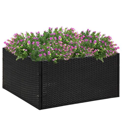vidaXL Plantenbak 80x80x40 cm poly rattan zwart, Tuin en Terras, Bloempotten, Nieuw, Verzenden