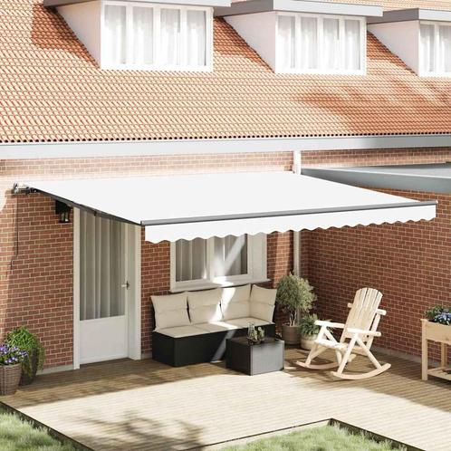 vidaXL Zonnescherm Wit 450 × 300 cm Stof, Tuin en Terras, Zonneschermen, Nieuw, Verzenden
