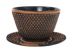 Teacup 12cl + round plate Arare, koper, Hobby en Vrije tijd