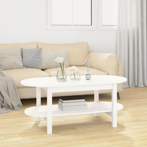 vidaXL Table basse Blanc 110x55x45 cm Bois massif de pin, Huis en Inrichting, Tafels | Salontafels, Verzenden