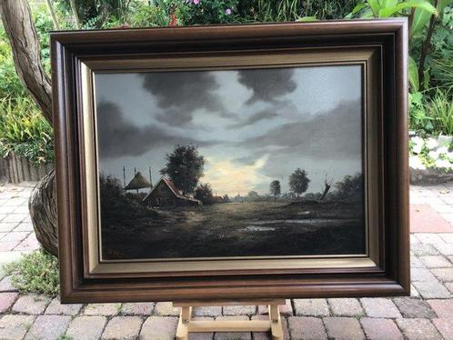 Willem Kroon(1946-2001) - Hollands Polderlandschap., Antiek en Kunst, Kunst | Schilderijen | Klassiek