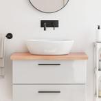 vidaXL Wastafelblad 80x60x(2-4) cm behandeld massief hout, Huis en Inrichting, Keuken | Keukenelementen, Verzenden, Nieuw