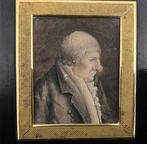 Miniature Portrait - Homme de profil - XIXe siècle - gouache