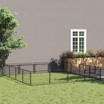 vidaXL Hondenkennel 16 m² staal zwart, Verzenden
