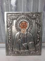 Icoon - San Sergio de Radonezh - Verzilverd, Hout -, Antiek en Kunst