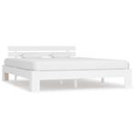 Massief Houten Bedframe Wit | Tweede Kansje 160x200, Huis en Inrichting, Slaapkamer | Bedden, Verzenden, Wit, 200 cm, Modern