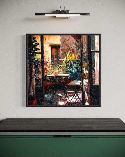 Paul Cheng - Balcony in Morning Light, Antiek en Kunst, Kunst | Schilderijen | Modern