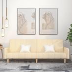 vidaXL Slaapbank 2-zits stof crèmekleurig, Verzenden, Nieuw