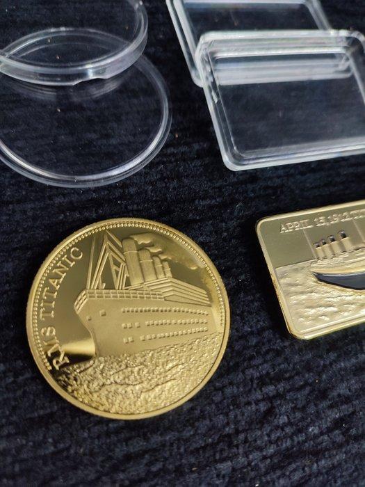 1 Troy Ounce - Zilver - lingotes bañados en oro 24k, Antiek en Kunst, Curiosa en Brocante