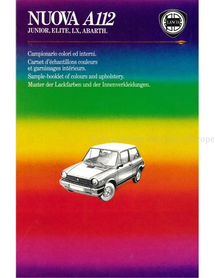 1984 LANCIA A112 KLEUREN & INTERIEUR BROCHURE, Boeken, Auto's | Folders en Tijdschriften