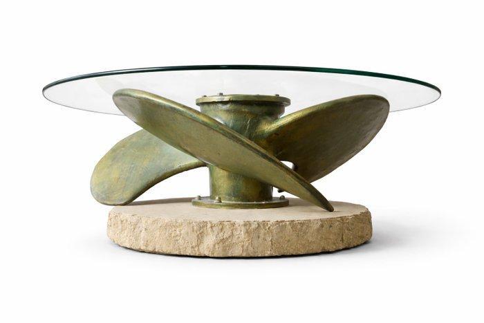 Salontafel - Glas, Steen, Polypropyleen, Antiek en Kunst, Kunst | Designobjecten