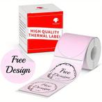 Thermische labels, roze rond 50mm stickers labels thermal