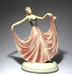 Steffl Faience - sculptuur, Art Deco Lady Sculpture - 25 cm, Antiek en Kunst