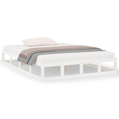 vidaXL Cadre de lit Blanc 180x200 cm Super King Bois, Maison & Meubles, Chambre à coucher | Lits, Neuf, Envoi
