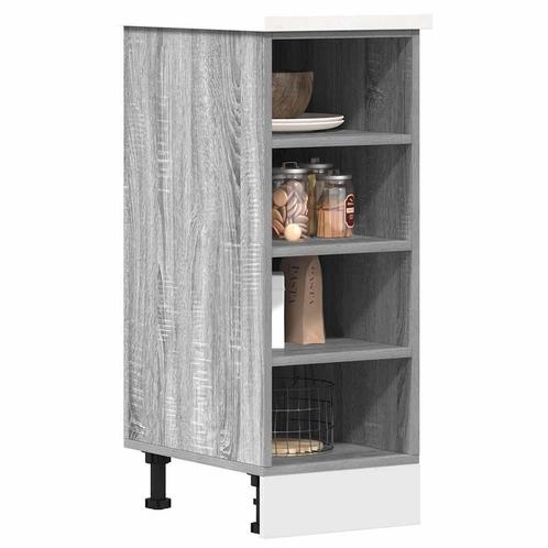 vidaXL Onderkast Riga 30x44,5x81,5cm bewerkt hout grijs, Huis en Inrichting, Kasten | Overige, Nieuw, Verzenden