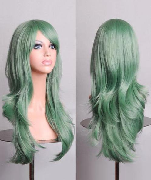 Luxe Lange Mintgroene Pruik Pastel Zeemeermin Lichtgroene Gr, Kleding | Dames, Carnavalskleding en Feestkleding, Nieuw, Ophalen of Verzenden