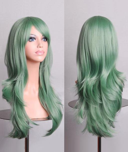 Luxe Lange Mintgroene Pruik Pastel Zeemeermin Lichtgroene Gr, Kleding | Dames, Carnavalskleding en Feestkleding, Nieuw, Ophalen of Verzenden