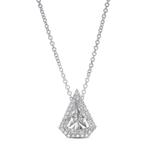 Ketting met hanger - 18 karaat Witgoud Diamant (Natuurlijk)