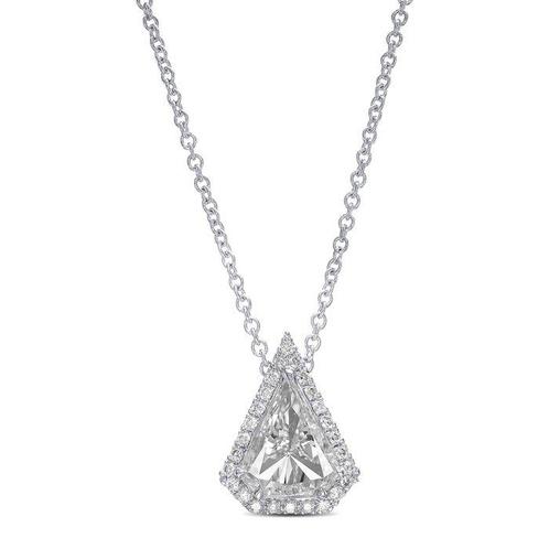Ketting met hanger - 18 karaat Witgoud Diamant (Natuurlijk), Handtassen en Accessoires, Antieke sieraden