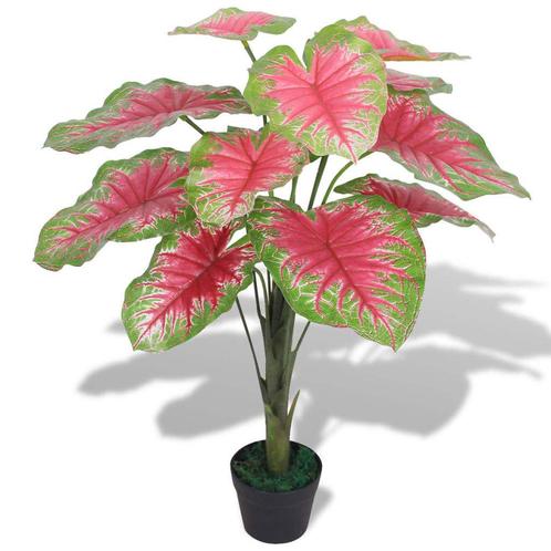 vidaXL Kunstplant caladium met pot 85 cm groen en rood, Huis en Inrichting, Woonaccessoires | Kunstplanten en Kunstbloemen, Nieuw