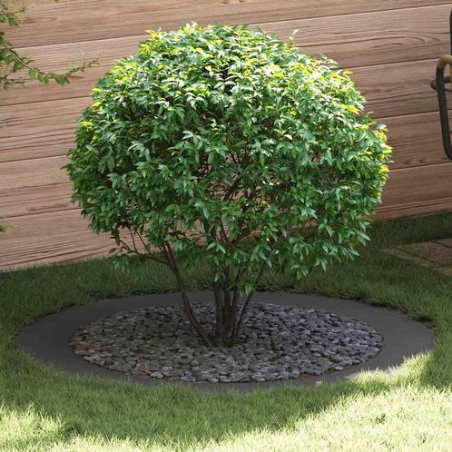 vidaXL Platte boomring Zwart Ø90 / 120 cm Staal, Tuin en Terras, Bloempotten, Nieuw, Verzenden