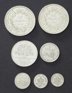Frankrijk. Lote de 7 moedas de prata, 1866/1987  (Zonder