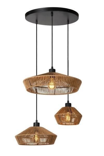 Lucide YUNKAI - Hanglamp 3xE27, Huis en Inrichting, Lampen | Hanglampen, Nieuw, Metaal, Verzenden